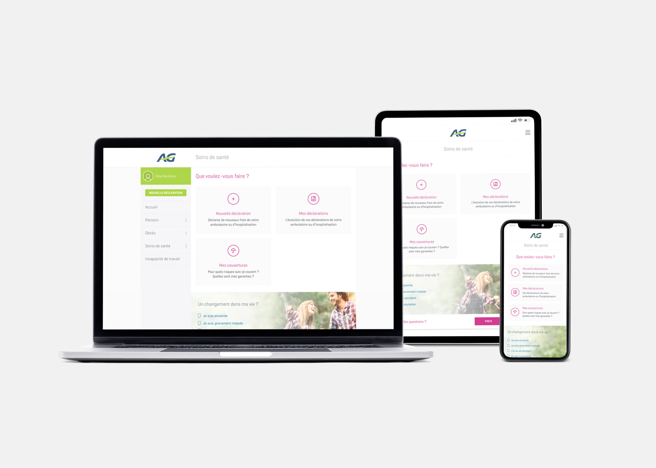 MGB Client Zone on laptop, tablet and phone