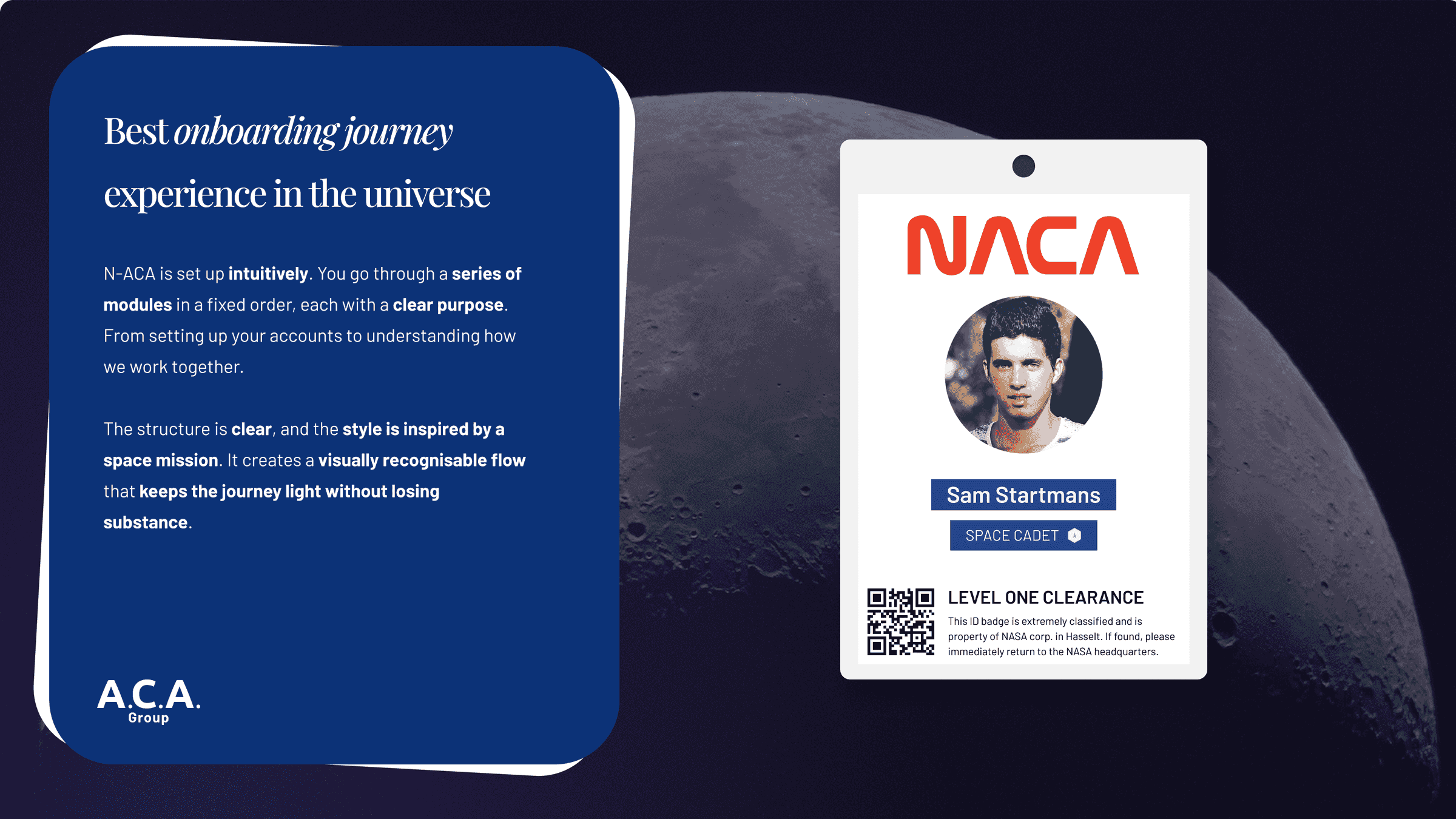 N-ACA identity card for a new Space Cadet