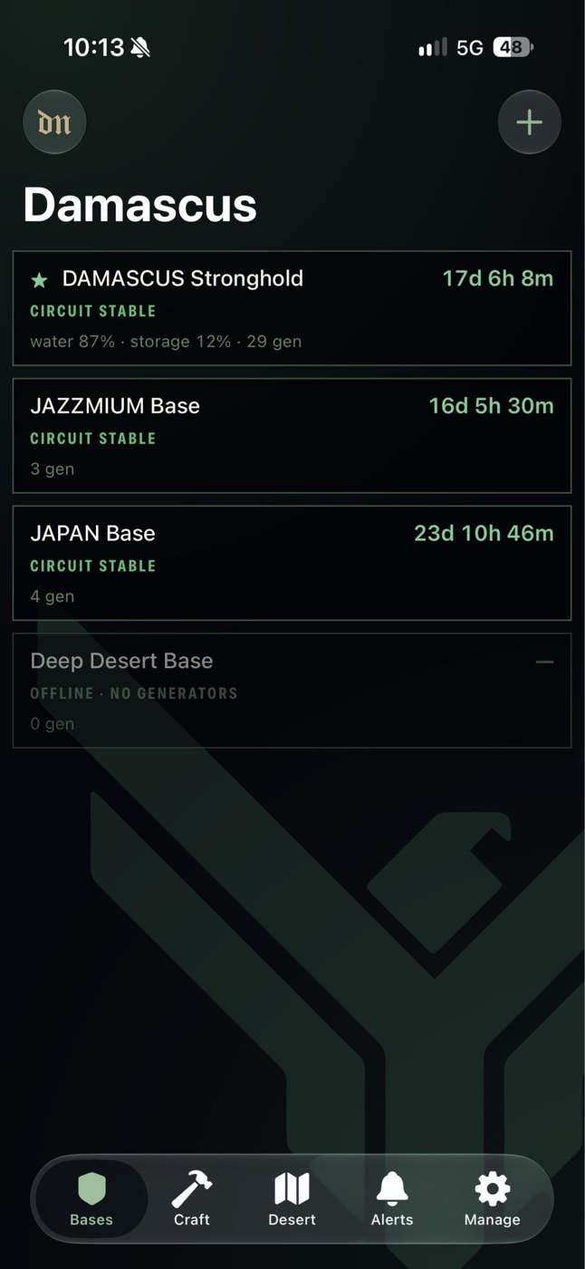 Damascus in the green Atreides theme with the house emblem