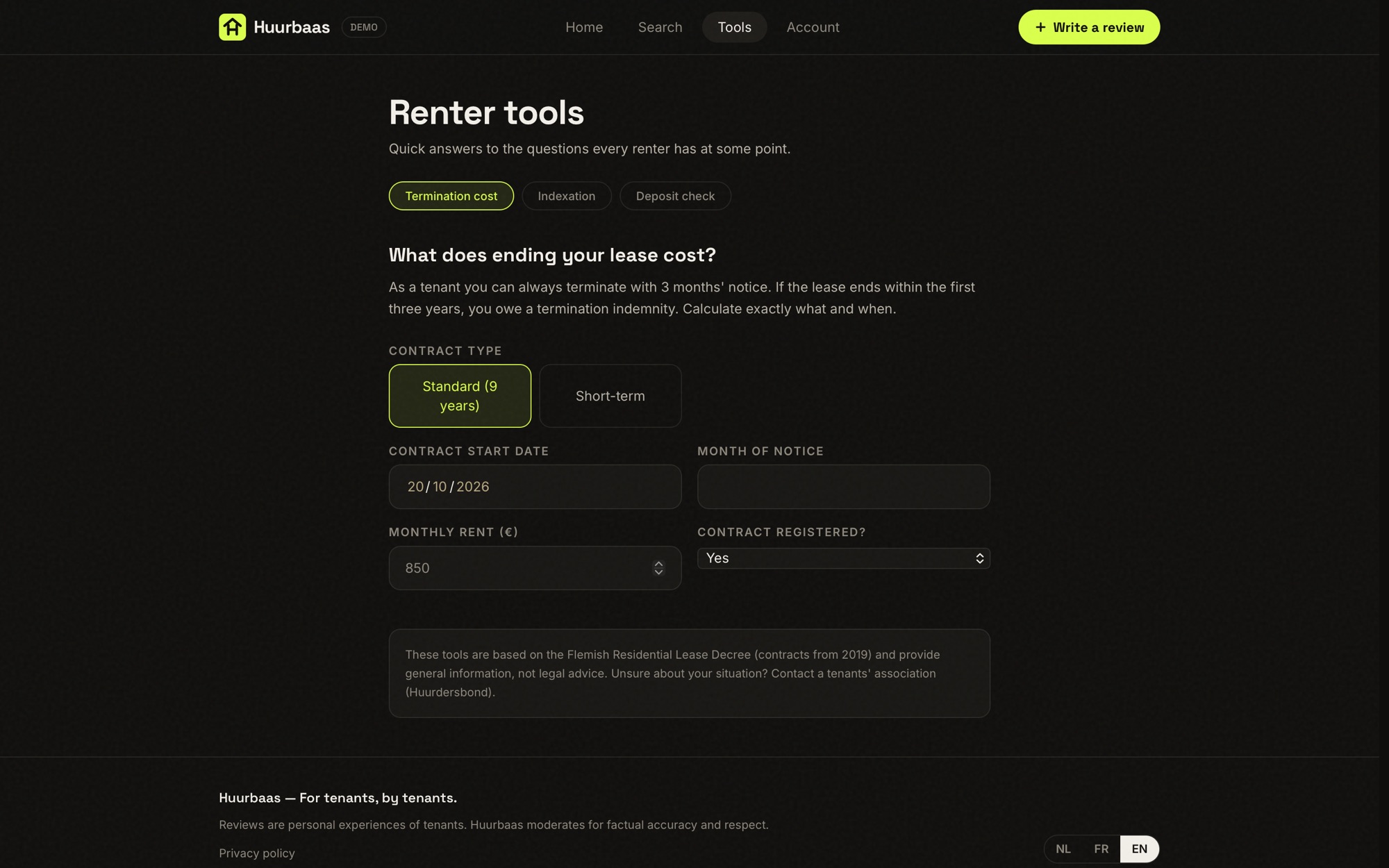 Huurbaas on desktop — Tools