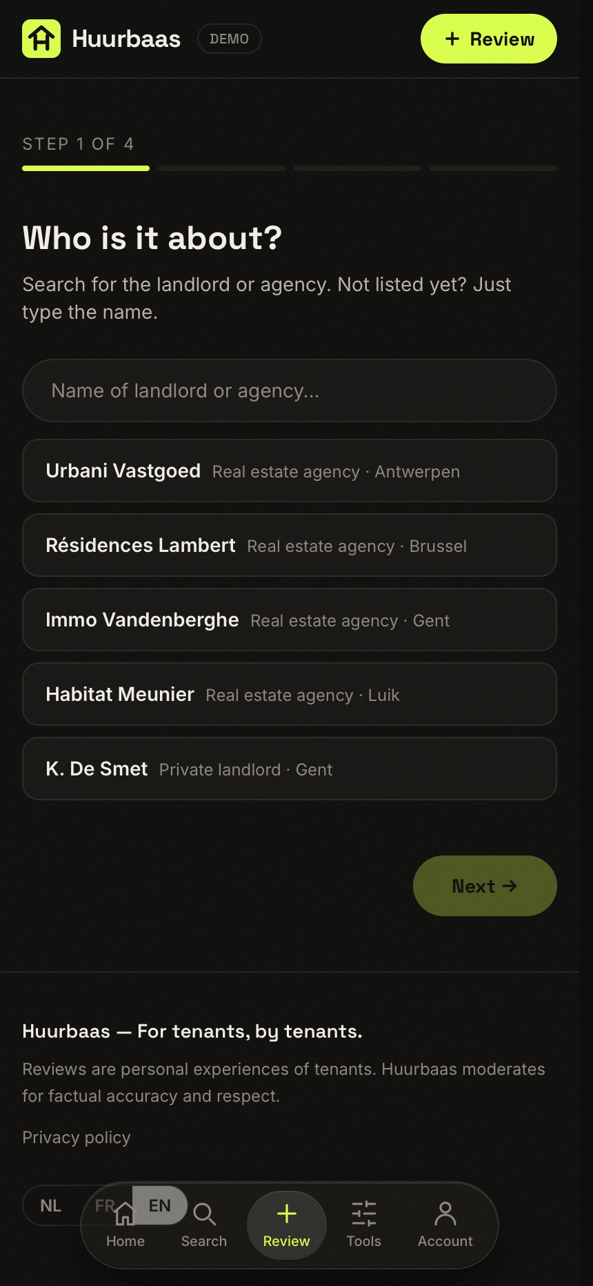 Huurbaas on iOS — Review